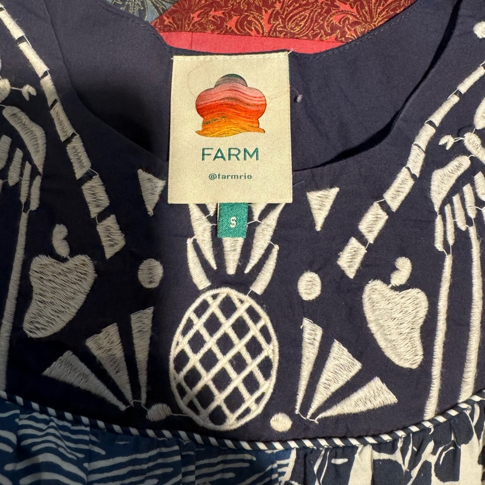 FARM Rio Multicolor Printed Maxi Dress with Navy Accents - Picture 6 of 13